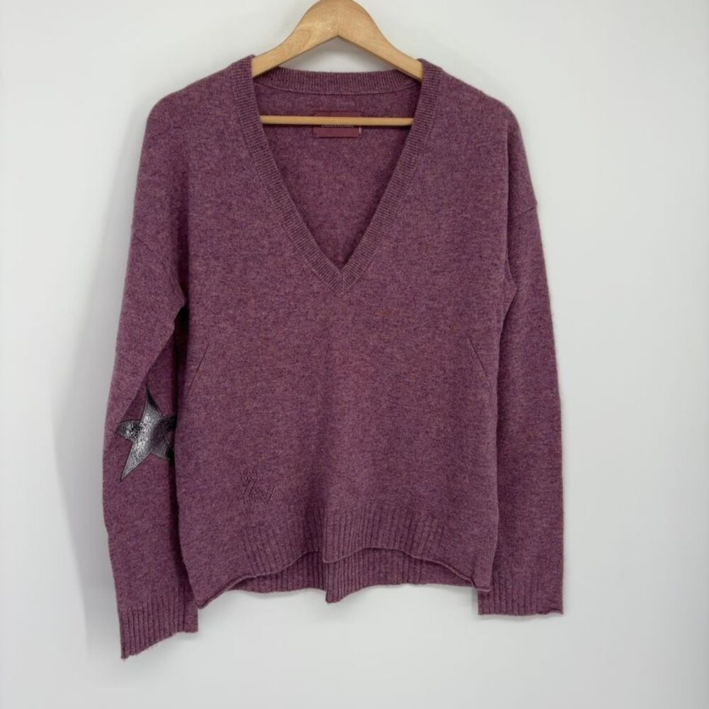 Zadig & Voltaire VIVI PATCH Cashmere SWEATER - LILAS Purple